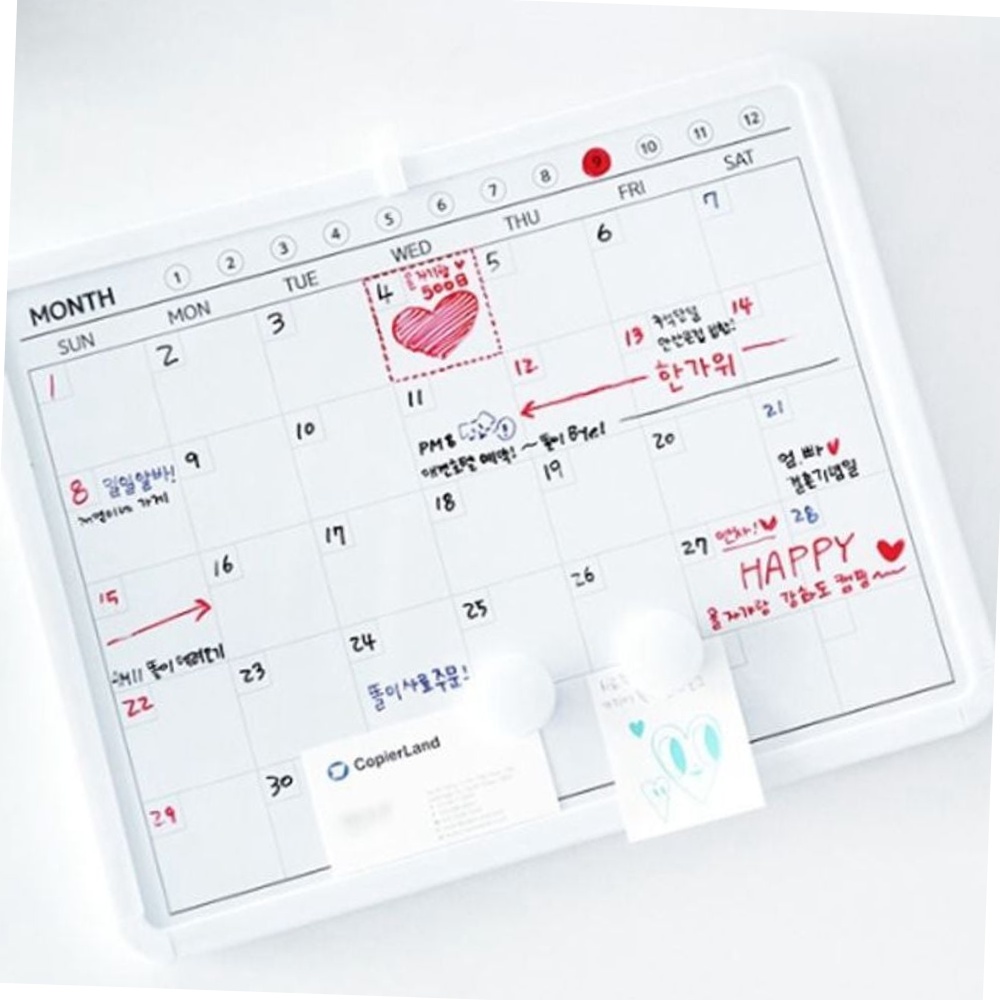 월간 일정 관리 캘린더 화이트보드 35x28cm 미니칠판 메모판 주간계획표 14,410원