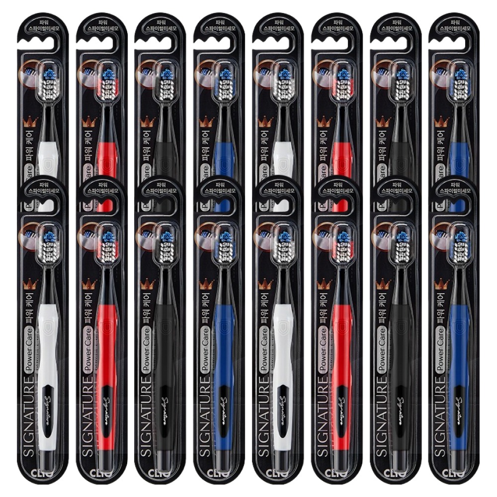 크리오 시그니처 파워케어 딥 클린 크로스 스파이럴 미세모 칫솔 랜덤발송, 16개, 1개입 12,400원