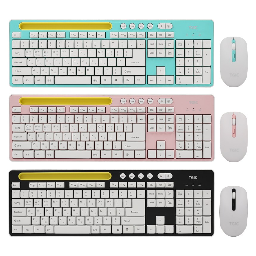TGIC 블루투스, 무선, 유선 저소음 사무용 키보드 마우스 세트 (마우스패드) 오늘출발. 7,400원