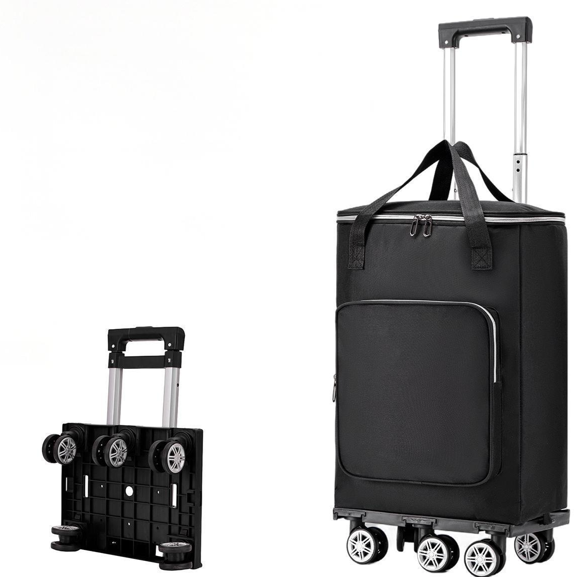 휴대용 접이식 장바구니 다용도 장바구니 초대형 용량 쇼핑카트 모던블랙 시장 카트, 검은색, 1개 50,800원