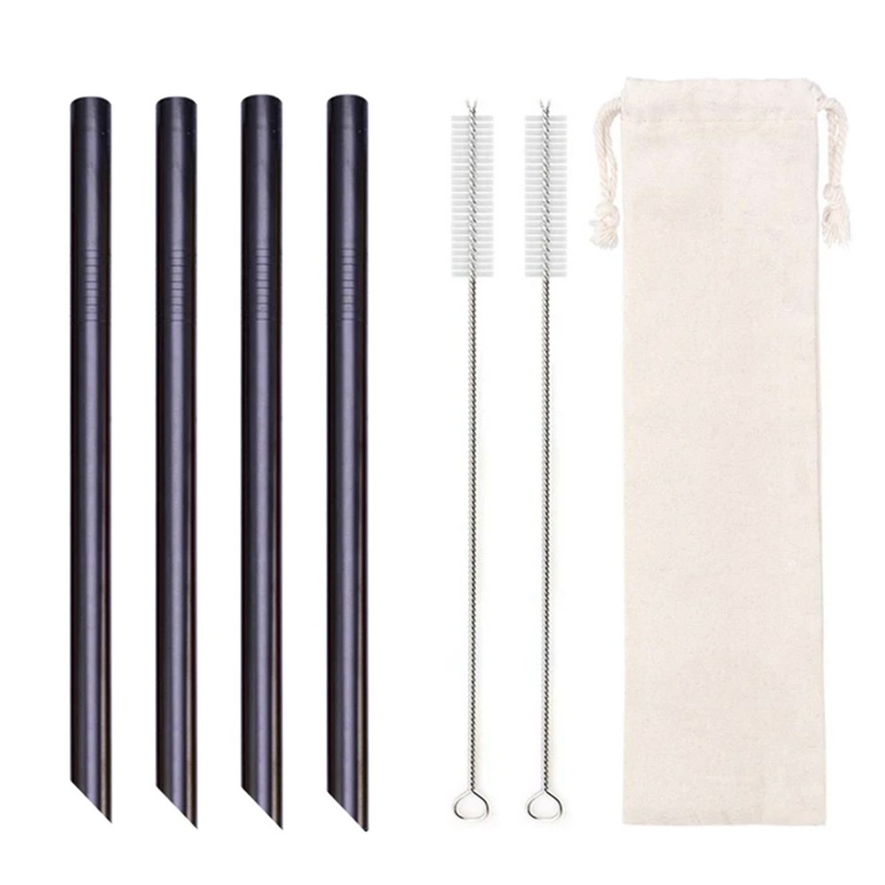 4pcs 12mm 엑스트라 와이드 밀짚 재사용 가능한 304 스테인레스 스틸 마시는 스무디 금속 빨대 타피오카 진주 우유 버블 14,400원