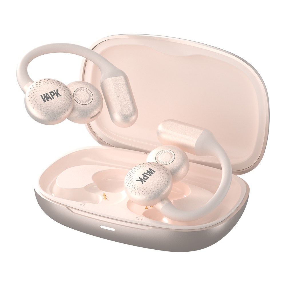 와피크 무선 블루투스 이어폰 R7 ENC 노이즈 캔슬링 C타입 귀걸이형 고음질, 베이지, R7 69,900원