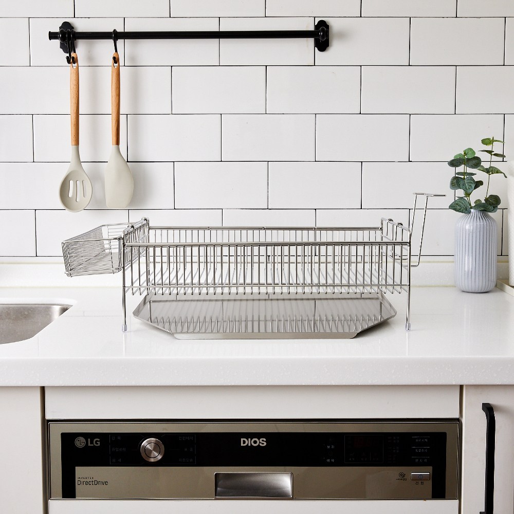 [모던하우스] 물빠짐좋은 올스텐304 1단 식기건조대 와이드형, 옵션없음 67,430원