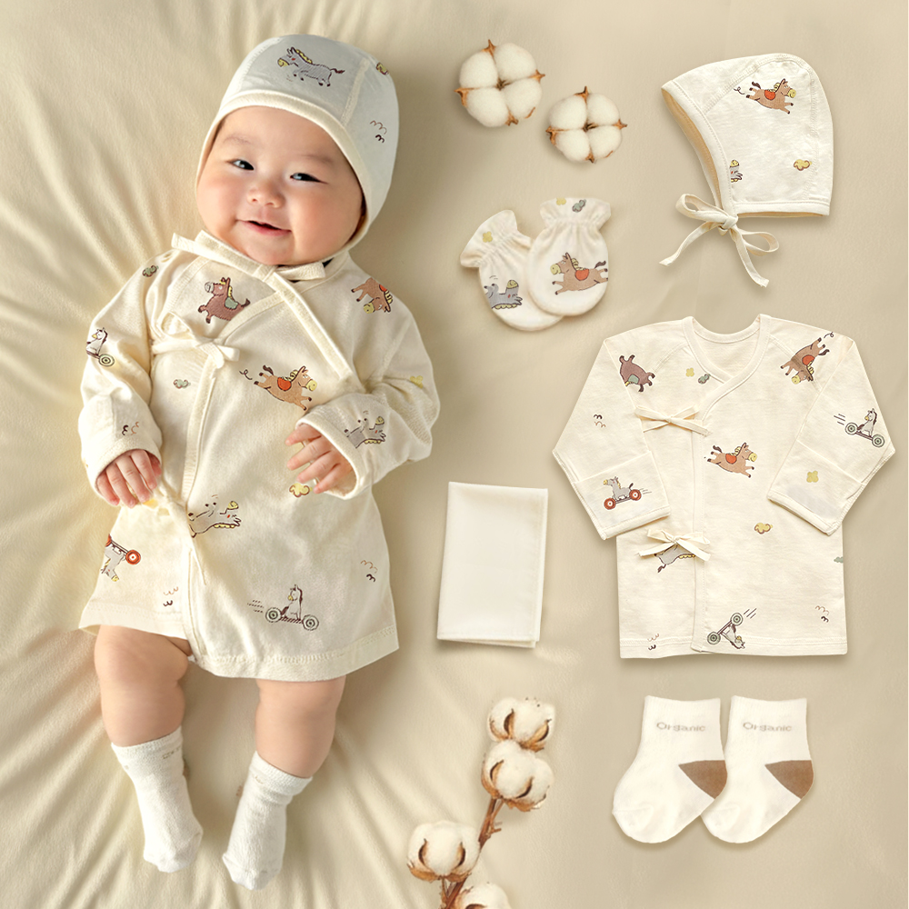 ikii 아동용 오가닉 배냇저고리 5종 세트 긴소매 26,500원