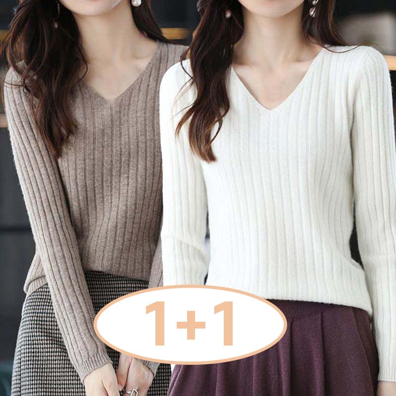 TIMEPURE 여성 브이넥 니트 얇은 풀오버 봄 가을 레이어드 니트 티셔츠 세로 줄무늬 캐주얼 데일리록 베이직 긴팔 이너 스웨터 28,800원