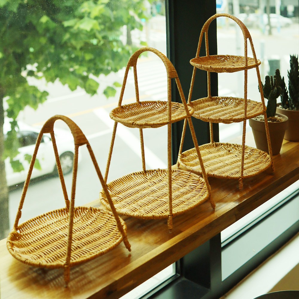 라탄 3단 트레이 빵 디저트, 1개 16,000원