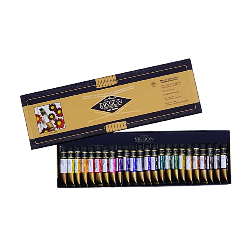 미젤로 골드클래스 수채화물감세트 24색 7ml, 사이즈:미션골드 수채화물감 7ml 24색, 상세페이지 참조, 현재가 72,200원