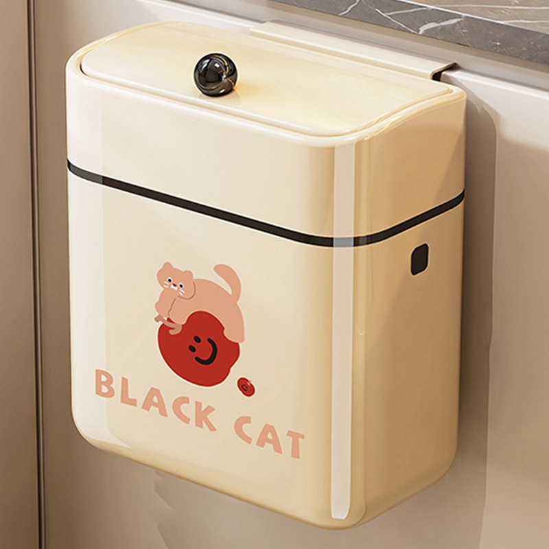 유판 주방 걸이형 휴지통 다용도 냄새차단 쓰레기통, A 크림, 1개 18,900원