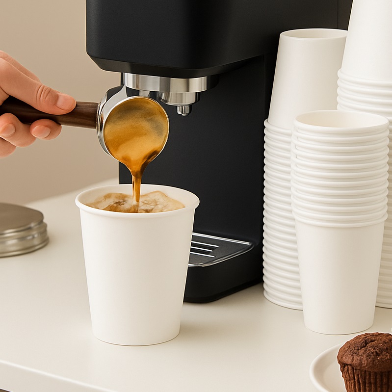 지나팩 고평량 두꺼운 무인쇄 종이컵 240ml (8온스) 커피컵 9,500원