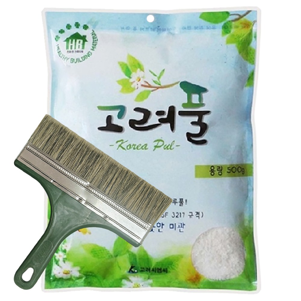 친환경 초강력 가루풀500g+도배붓 세트 도배용 풀 고려풀 간편하게 물에 희석해서 사용 20,000원