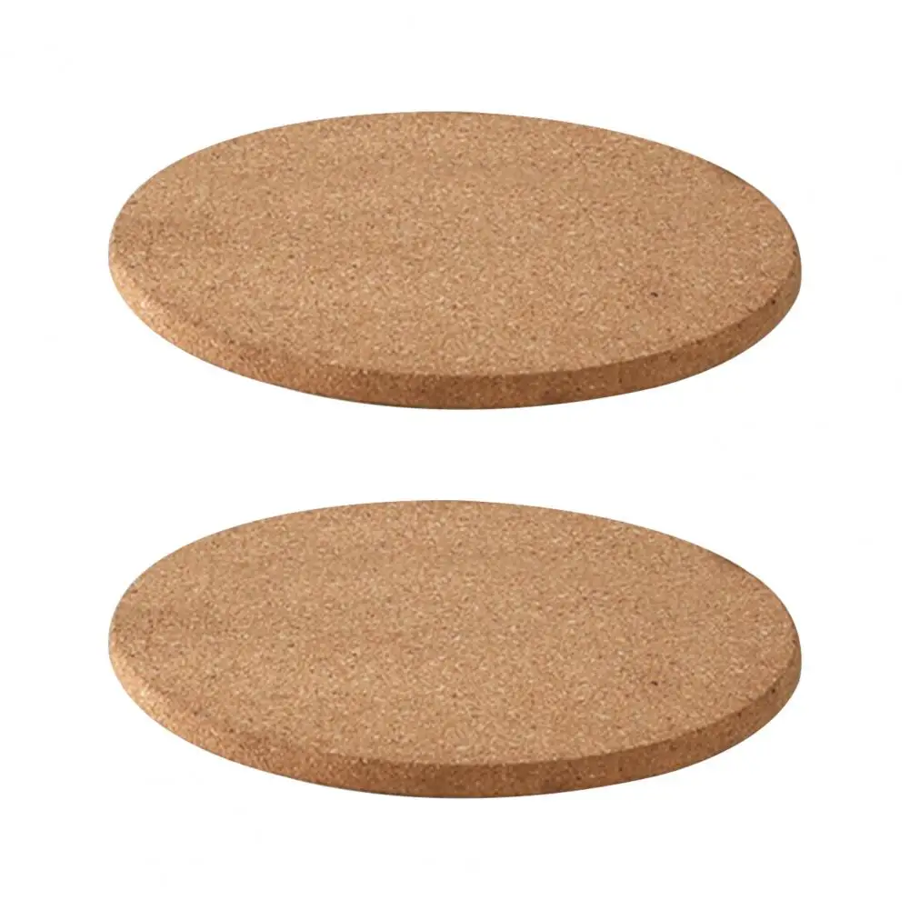 2Pcs 주방 패드 코르크 Trivet 세트 내열성 두꺼운 컵 받침 뜨거운 요리 테이블 라운드 Placemats, 01 Brown 56,300원