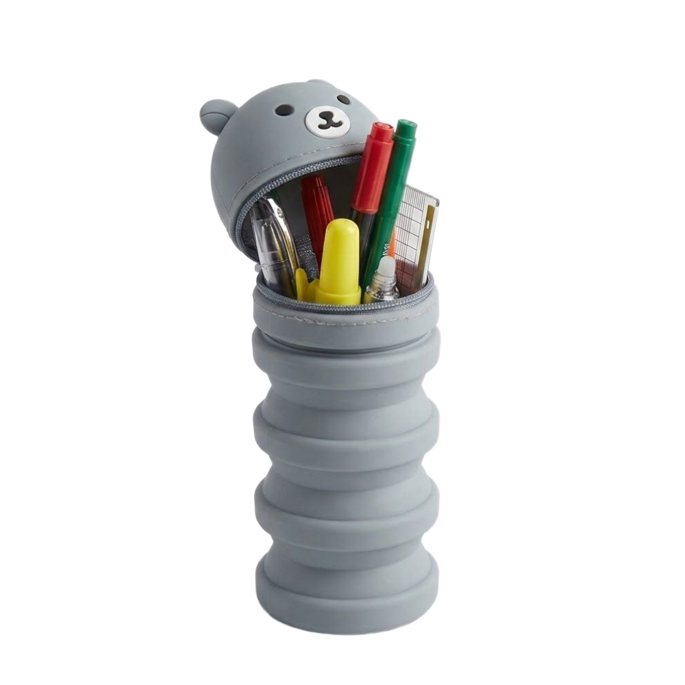 곰돌이 실리콘 스탠드 필통 세워지는 스탠드형 세우는 연필꽂이, 1개, 귀여운 곰돌이 9,900원
