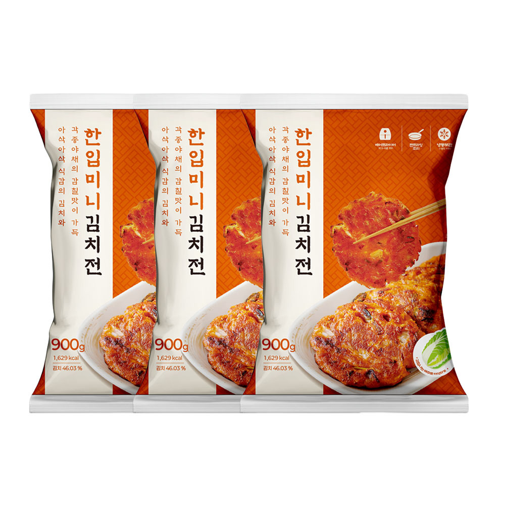 산들네이처 한입 미니 김치전 2.7KG (900G x 3봉), 3개, 900g 27,200원