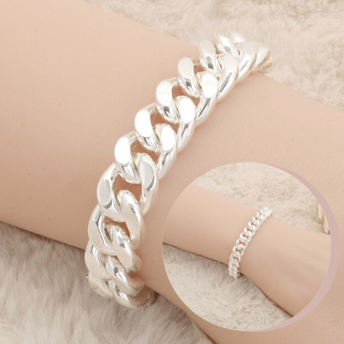 은비나리 925실버 남자 여자 커플 볼륨 커브 체인 은팔찌 (실버 무도금) 5D 7D 10D 15D 순은 유광 무광스지 팔찌 226,780원