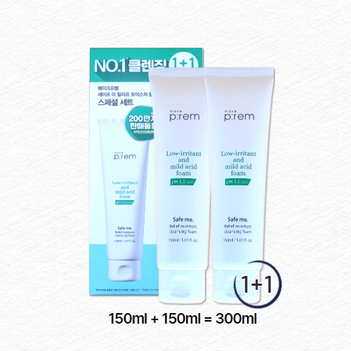 [정품]  1+1 안심성분 장벽지킴이 강력세정력 || 메이크프렘  세이프 미 릴리프  모이스처 클렌징폼 기획 20,250원
