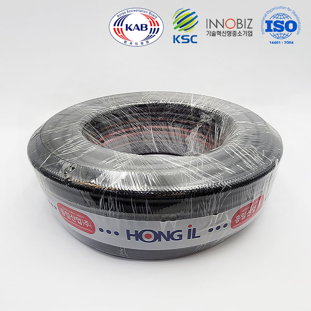 국산 홍일산업 흑 편사 호스 고압 물 호수 고무 이끼 방지 15mm x 50M 47,900원