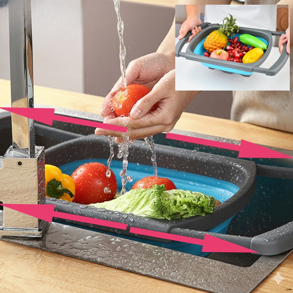 릴플로 휴대용 접이식 개수대 길이 조절, 1개, 딥블루 16,000원