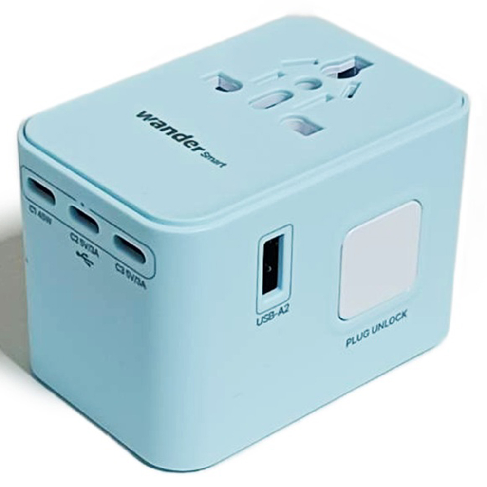 원더 스마트 초고속 해외 여행용 멀티 플러그 6포트 어댑터 PD 45W GaN 2500W SKYBLUE 46,900원