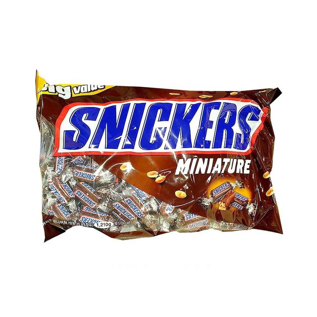 스니커즈 한국마즈 미니 밸류팩 다과 대용량 1210g, 1.21kg, 3개 67,330원