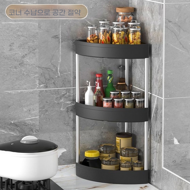 삼각형 주방 선반 코너형화장실선반,욕실선반,욕실코너선반3단,접착식3단코너선반,욕실선반정리대,욕실선반정리대3단,코너욕실유리3단,코너형욕실선반,화장실코너선반3단,욕실코너선반,무타공 코, 검정색3층, 1개 12,000원