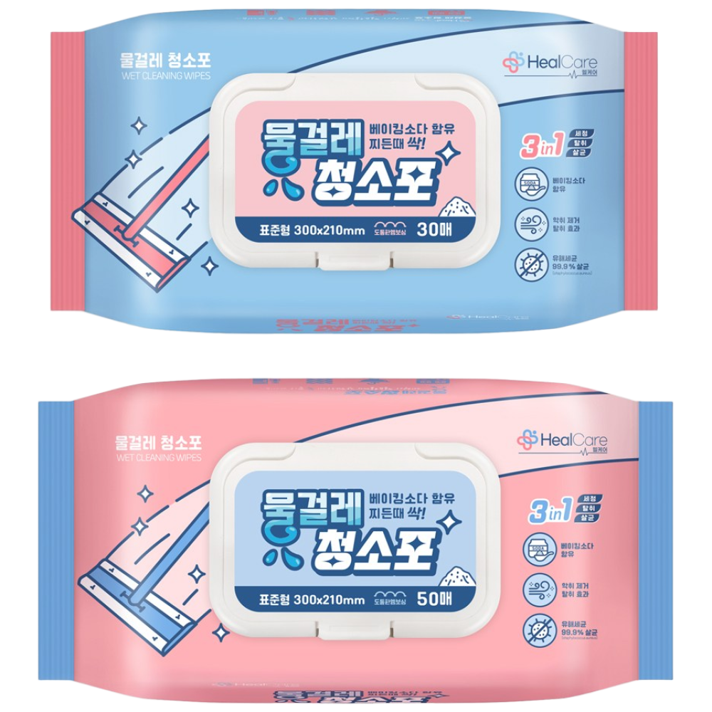 헬케어 살균 탈취 물걸레 청소포 표준형 캡형 30매x10팩, 50매x6팩 36,500원