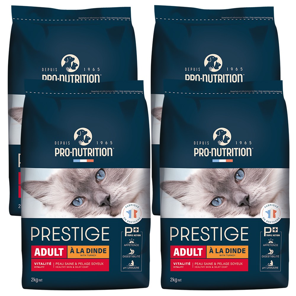 (유통기한 2607 특가) 프레스티지 캣 터키 어덜트 고양이 피모관리 사료 건식 사료 칠면조, 2kg, 4개, 칠면조 60,000원