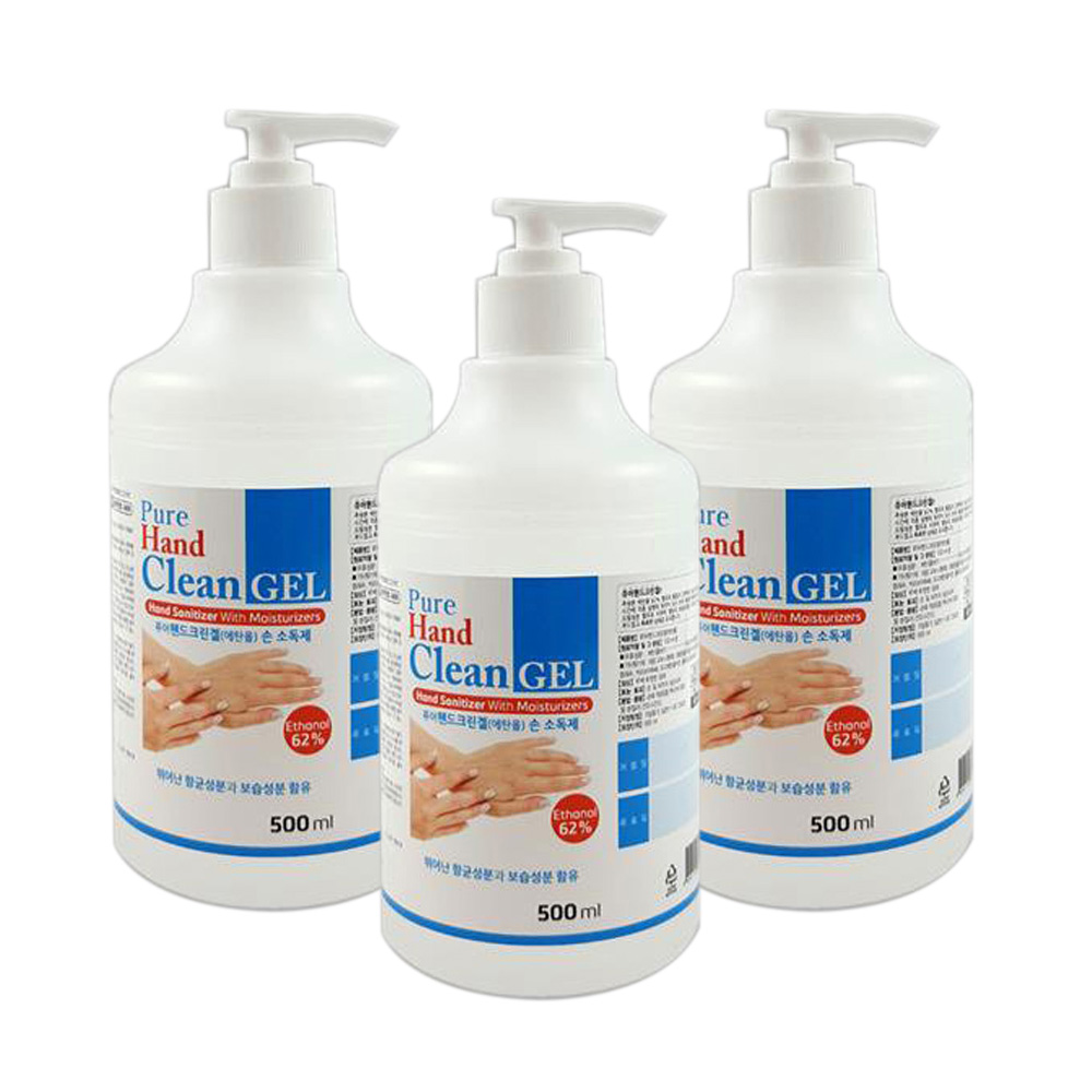 성광제약 손소독제 퓨어핸드크린겔 500ml 3개 에탄올62% 16,900원