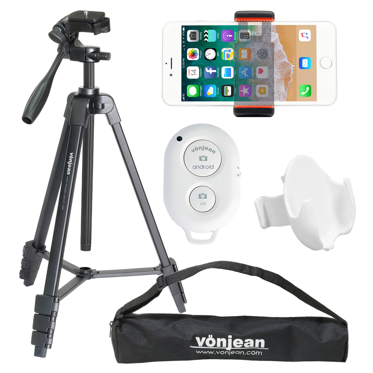 본젠 프리미엄 브이로그 카메라 스마트폰 삼각대 세트, 블랙, 1세트, VT-346G 24,910원