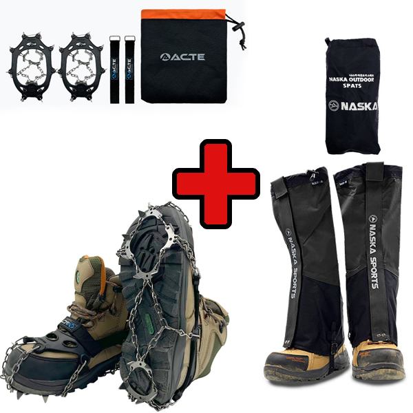 에이스샵_겨울 등산 아이젠+스패츠 1세트 / 남여공용 등산용 산행 각반 미끄럼방지 47,900원