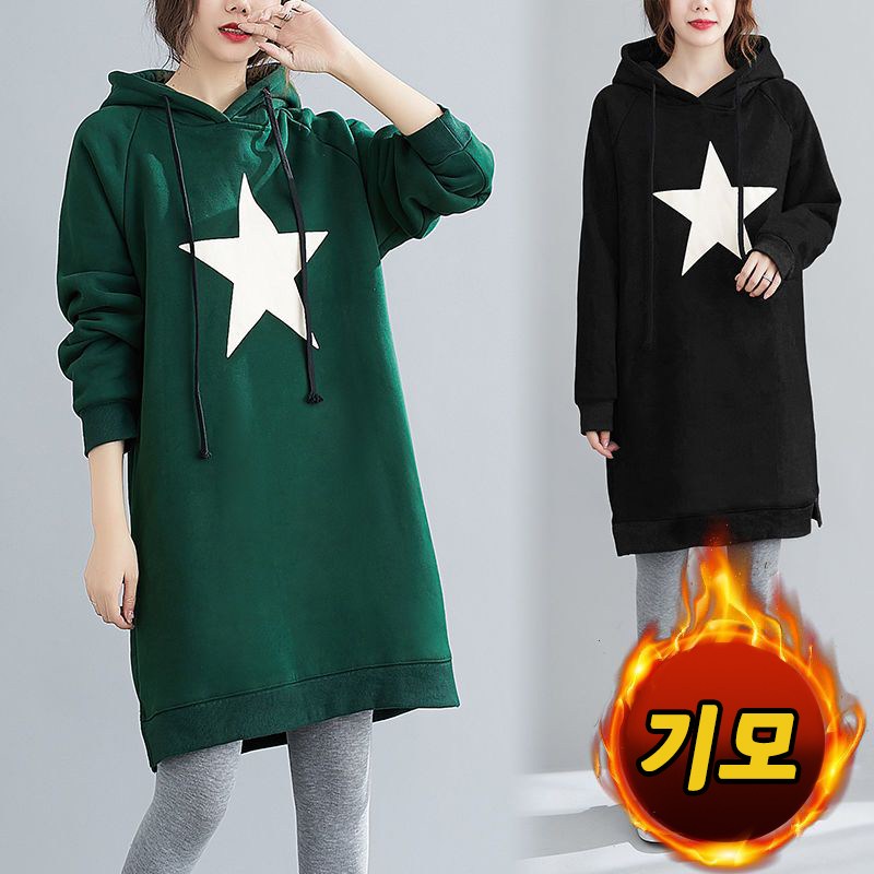 가을 겨울 신상 맨투맨 긴팔 티셔츠 캐주얼 롱티 기모 후드티 옆트임 데일리 여성 사의 ~6XL까지 빅사이즈 박스티 20,700원