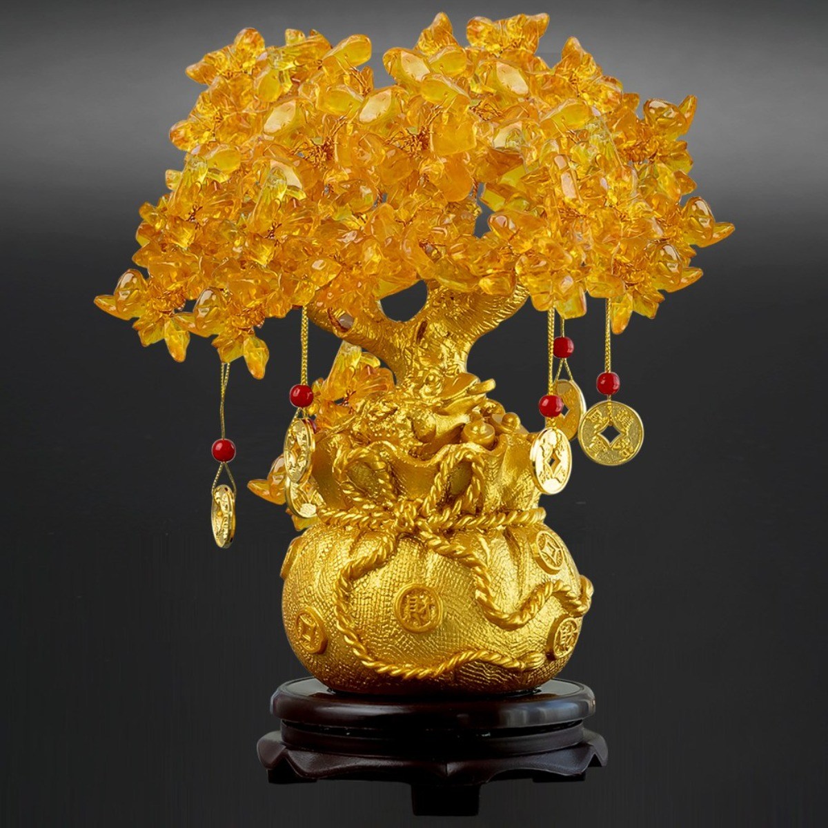 [대형] 돈이 들어오는 황금 돈나무 재물 나무 수정 금전수 풍수 재물 개업 축하 집들이 선물 11,700원