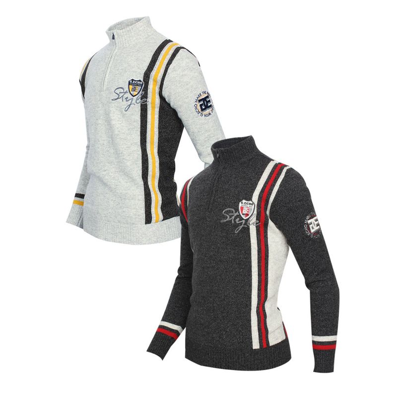 그렌에코 ges23104 남성 어깨배색라인 반집업 방풍니트/스판안감/가을겨울 102,960원