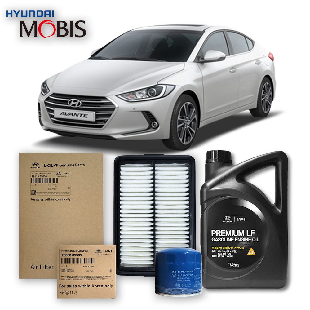 아반떼 AD 1.6 가솔린 16-18년식 순정엔진오일 5W20 3종세트, 1개 90,190원