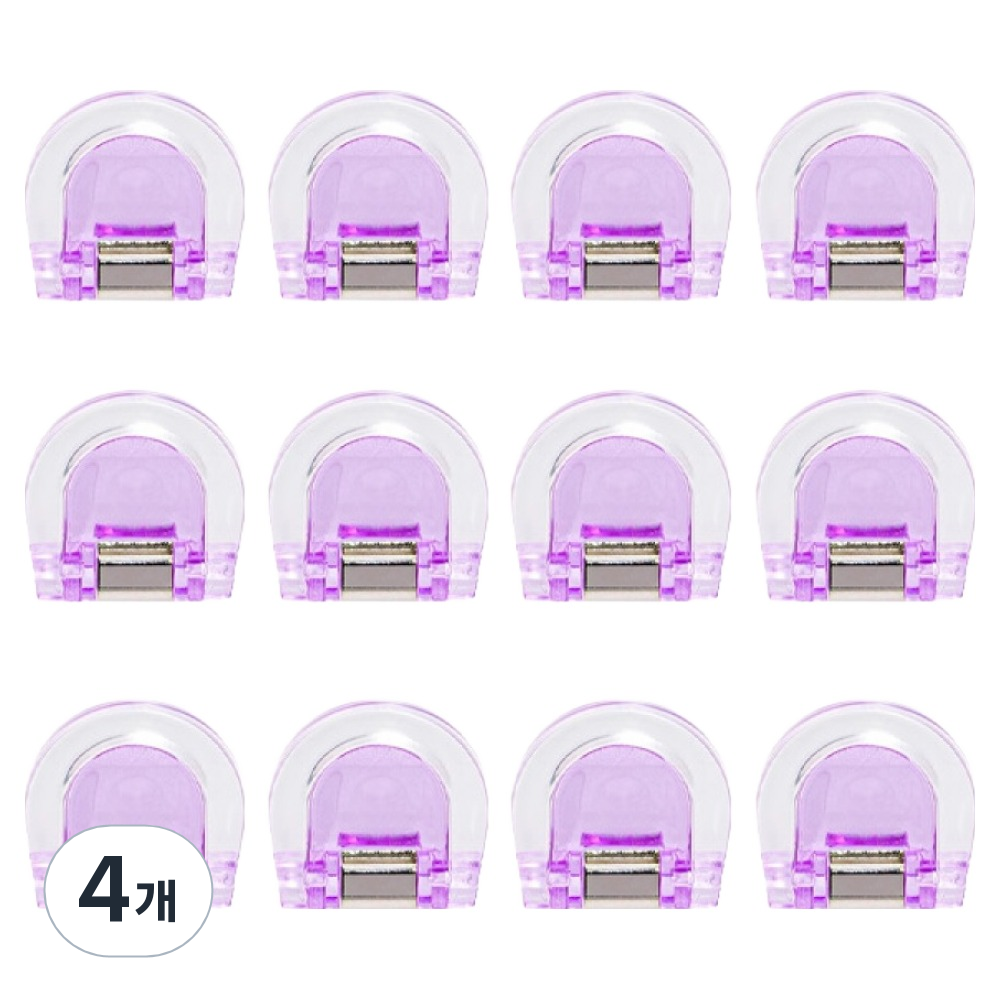 문구담 멀티 반달 클립 접이식 D형 집게 02 보라색, 4개, 12개입, 소 30,990원