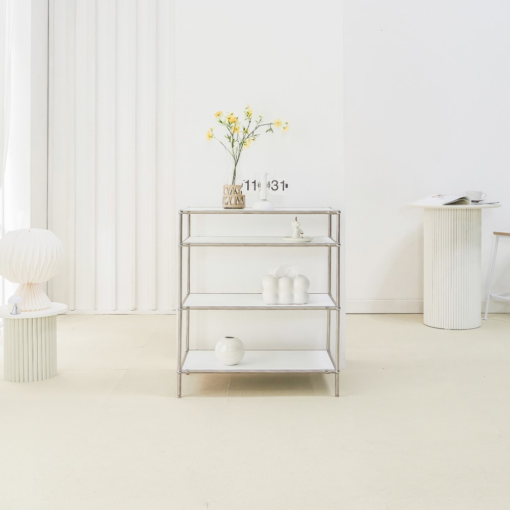 완제품 비올라 3단 서랍 수납장 협탁 모듈 스텐 파이프 다용도 685 선반 장식장 원목, 화이트, 1개 317,000원