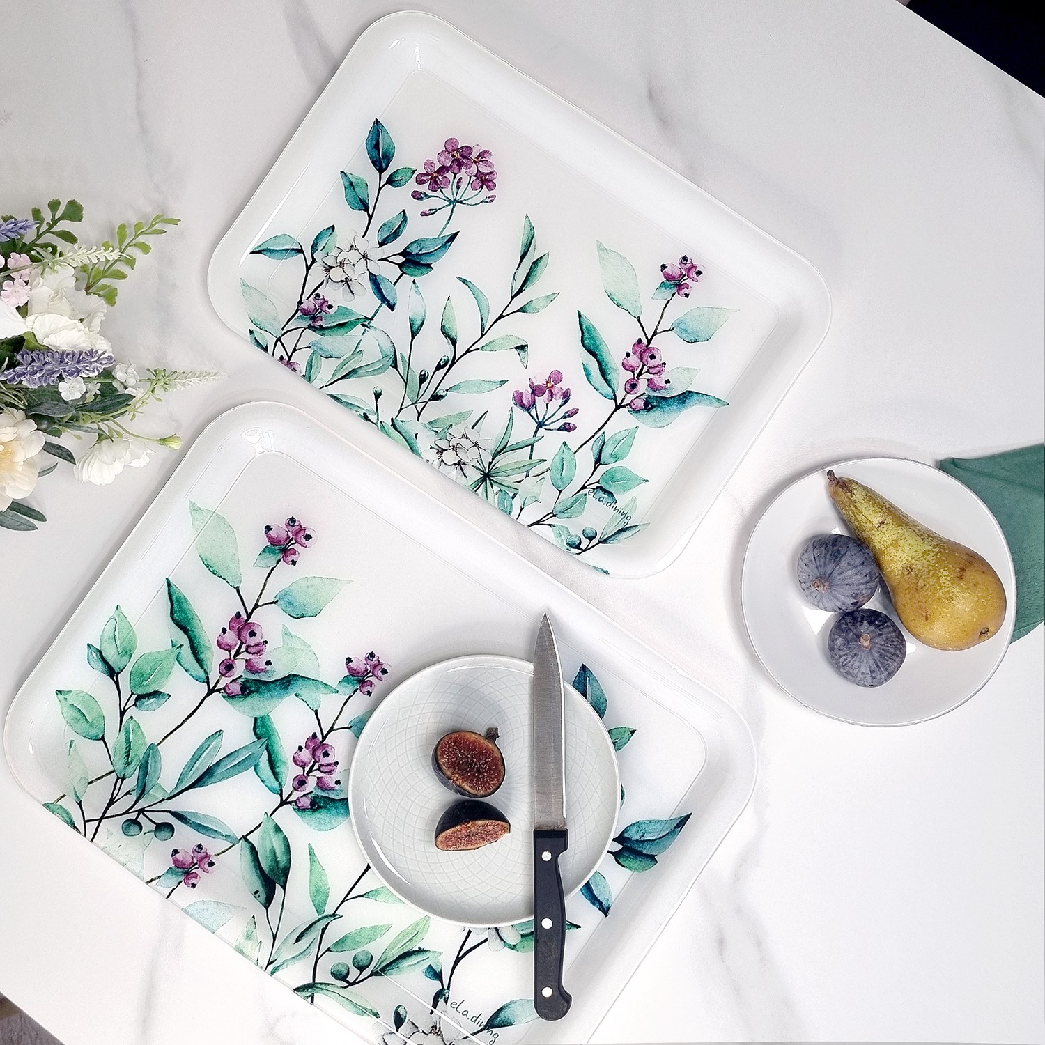 엘라다이닝 국산 고광택 아크릴 트레이 쟁반 43,500원