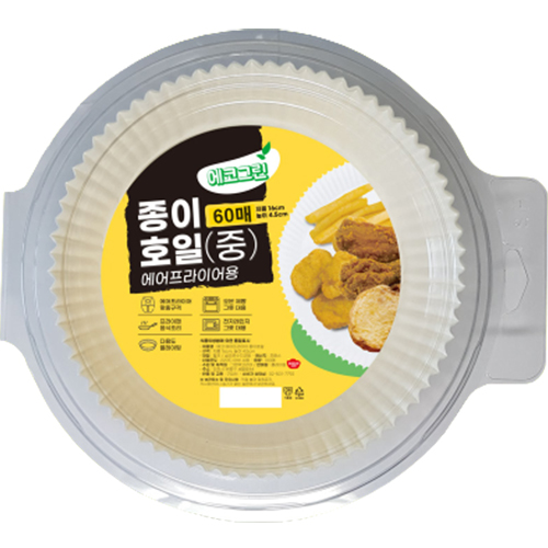 그린텍 에어프라이어 종이호일, 60개입, 1개 6,090원
