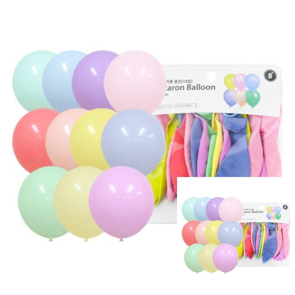 파티클럽 30cm 마카롱 풍선 혼합 18입 - 개 1개입 행사 풍선장식 2,800원