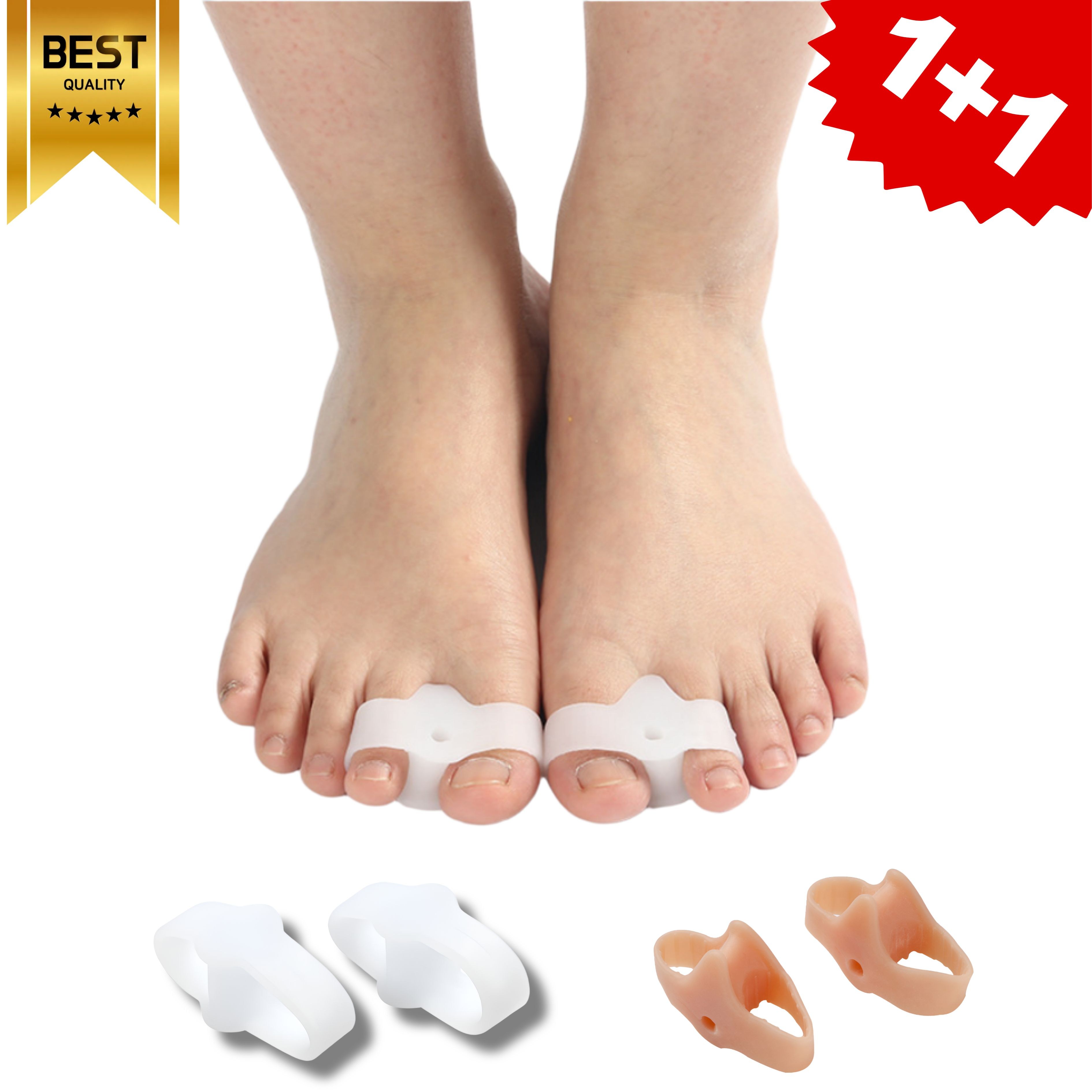 린델 1+1 실리콘 발가락 분리기 엄지 발가락 링 보호대 SEBS 2SET(4P), 1세트 7,800원