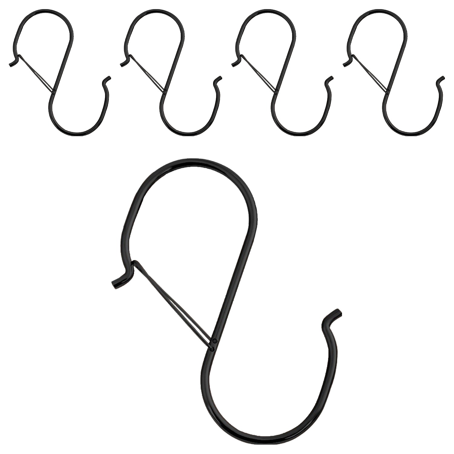 솔브리빙 떨어지지 않는 다용도 S자 고리 후크, 블랙, 5개 6,470원