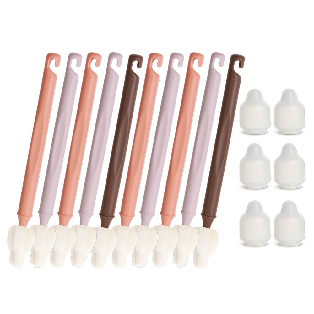 하이비 젖병 젖꼭지 세척솔 몽글이 롱 미니솔 5p + 먼지보호캡 3p, 2세트, 따뜻한햇살 27,500원