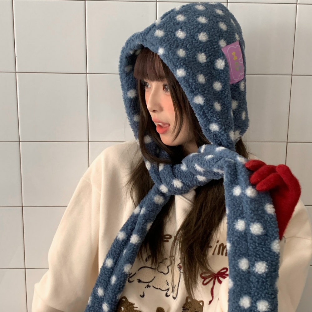 HALOPICK 겨울 플리스 후드 머플러 방한 모자 귀여운 패턴 바라클라바 20,830원