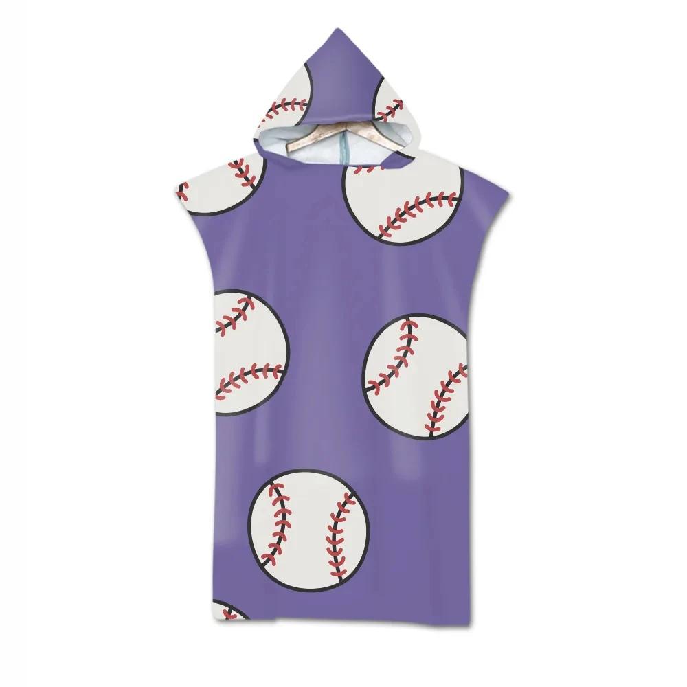 볼 스포츠 야구 패턴 대형 케이프 후드 목욕 타월 오버사이즈 비치 로브 판초 서핑 건조 목욕가운 38,800원