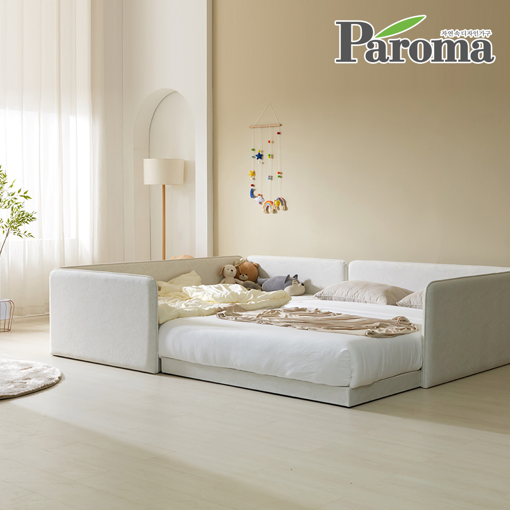 파로마 아이룸 높은 슬림 4면가드 저상형 패브릭 패밀리 침대 Q+Q 1,269,000원