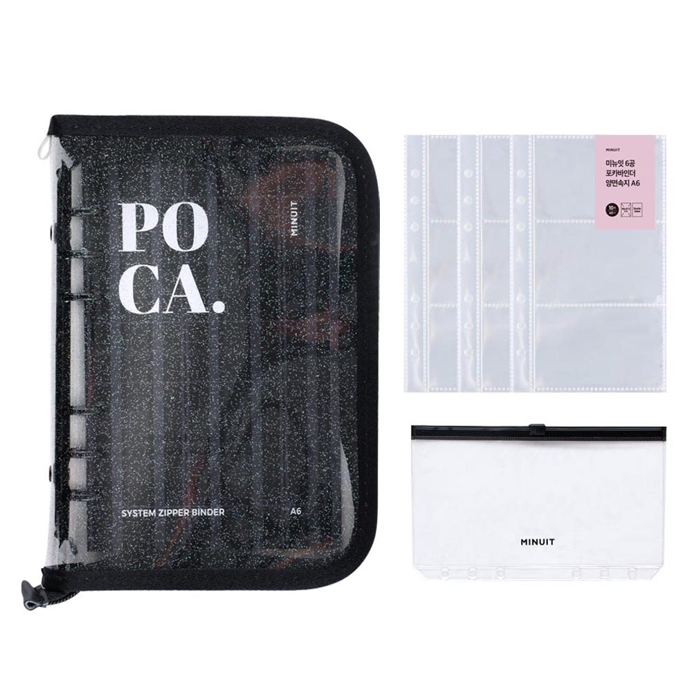 미뉴잇 6공 포카 지퍼바인더 세트 A6 17,900원