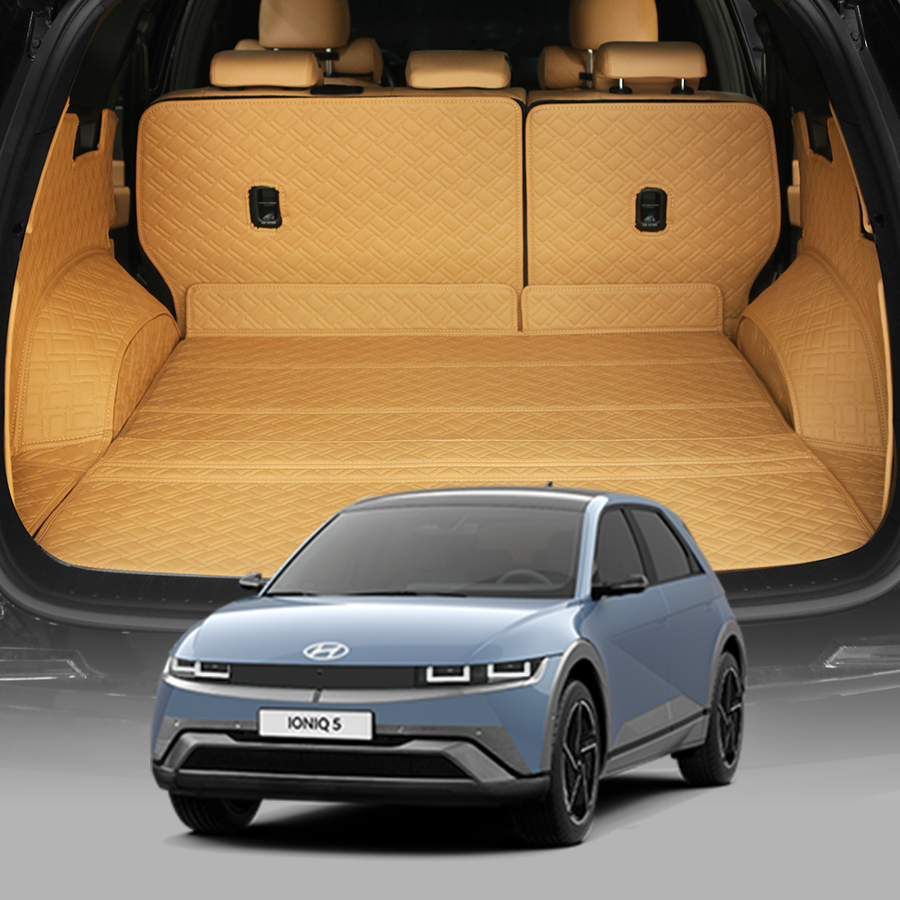 디테일링 우븐블럭 프리미엄 풀커버 트렁크 매트 본품 + 킥매트 + 가죽보호제 세트, 새들브라운 + 아이보리, 더 뉴 아이오닉5(NE FL) 138,000원