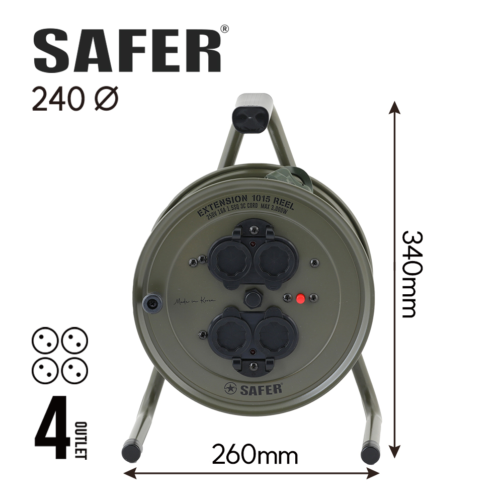 세이퍼 캡형 1015 2구 4구 릴선 차단기 전기 리드선 전기선 작업선 연장선 전선릴 55,500원