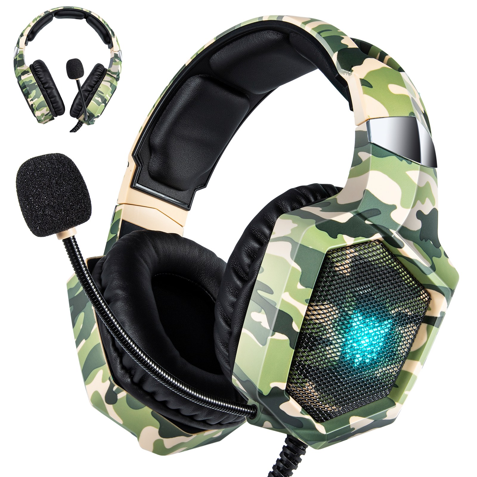 ONIKUMA K8 RGB 게이밍 헤드셋 노이즈 캔슬링 PS5 PS4 Switch Xbox PC 휴대폰, 그린, K8 65,700원