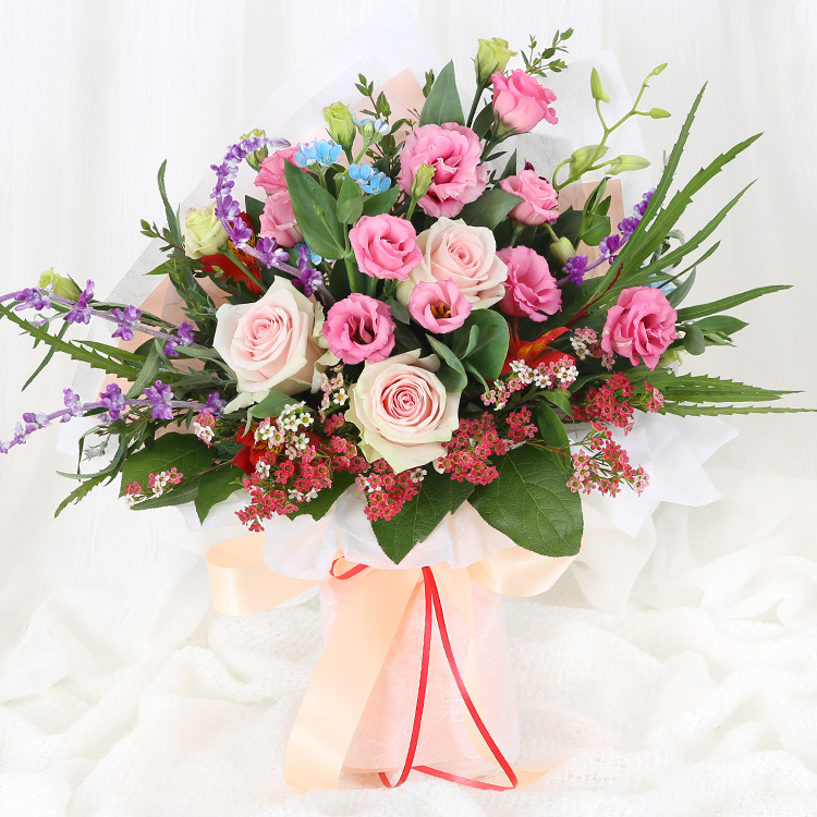 (오늘도착) 99플라워 예쁜 꽃다발 "복숭아빛 설렘" ST-C646 - 졸업 프로포즈 발표회 입학 당일꽃배달 전국당일배송 생화, 1개, ST-C646 60,030원