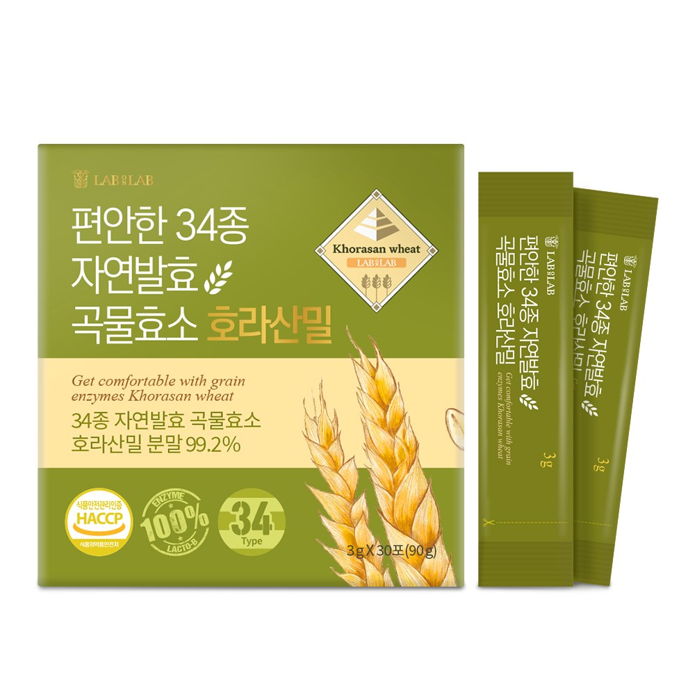 랩온랩 편안한 발효 곡물 효소 포스트바이오틱스 유산균, 3g, 30개 12,580원